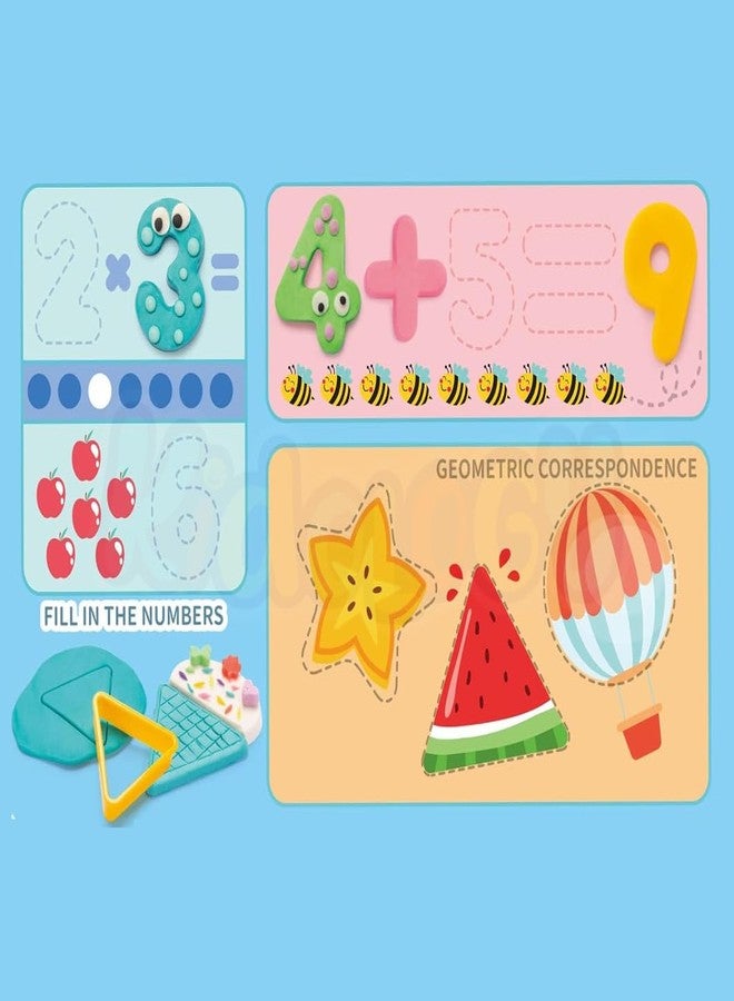 Kidology 31 Pieces Play Dough Tool Kit - Clay Dough Accessories Set for Kids with Math Shapes, Arabic Numerals, Letters, Early Learning Color, with Accessories STEM Preschool Toys for Kids - Image 2